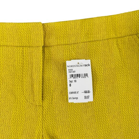 Trina Turk Women's Tweed Crazy Daizy Yellow Fringe Shorts Size 8 - Picture 4 of 6